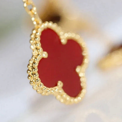 [LUXORA]CLOVER  2 MOTIF  TIGER EYE CARNELIAN EARRINGS