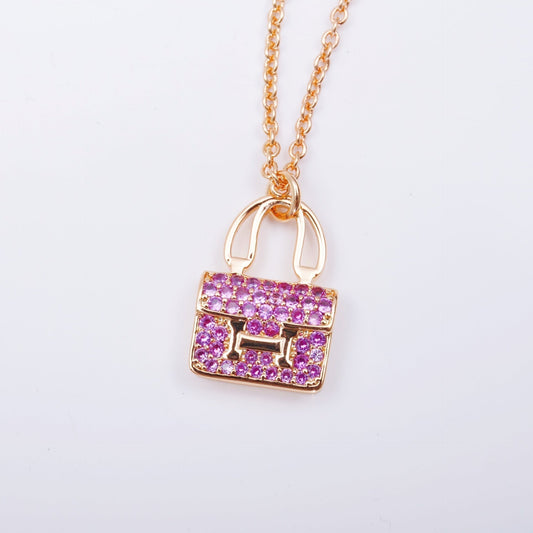 [LUXORA]CONSTANCE ANHÄNGER LILA DIAMANTEN HALSKETTE