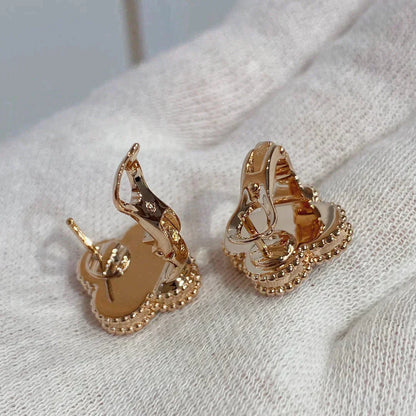 [LUXORA]CLOVER MEDIUM 1 MOTIFS CARNELIAN  DIAMOND earrings
