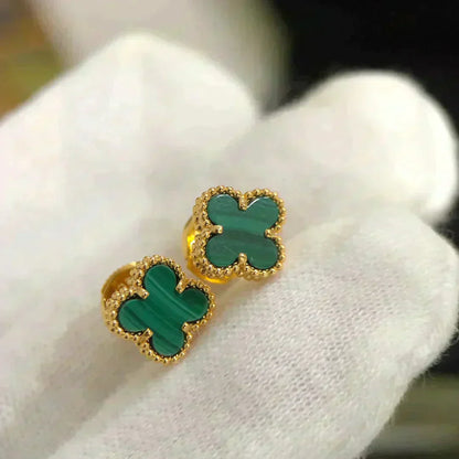 [LUXORA]CLOVER MINI 9.5MM MALACHITE  EARRINGS