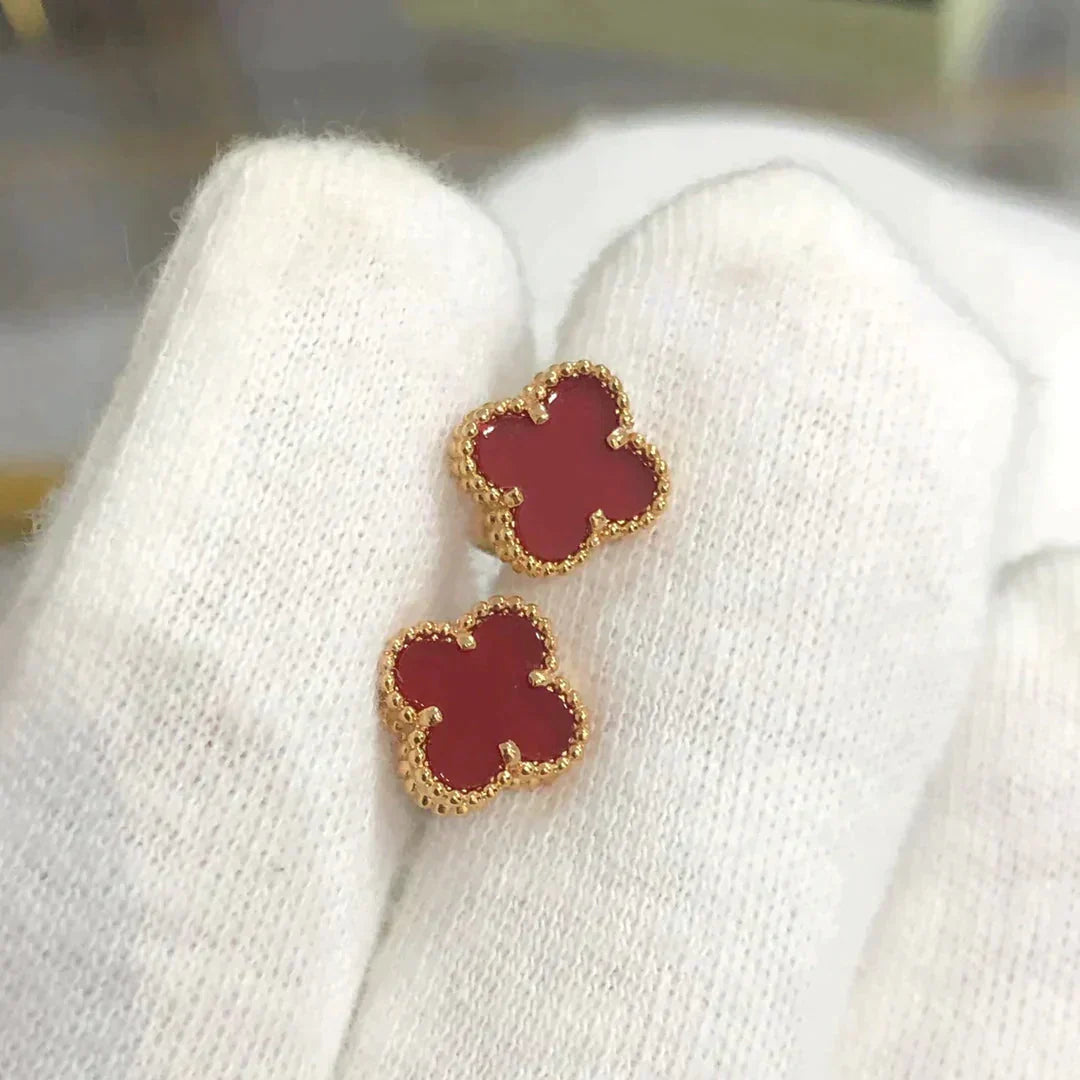 [LUXORA]CLOVER MINI 9.5MM CARNELIAN EARRINGS