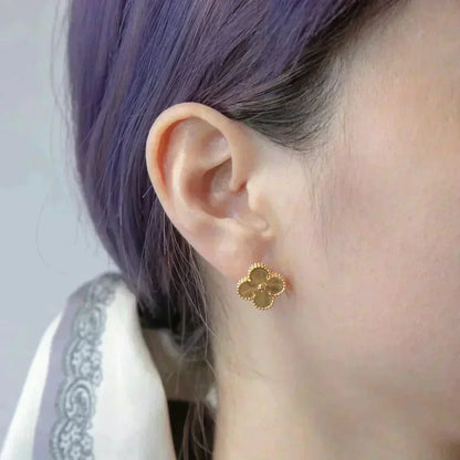 [LUXORA]CLOVER MEDIUM 1 MOTIFS LASER EARRINGS