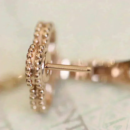 [LUXORA]CLOVER MEDIUM 1 MOTIFS FUll DIAMOND EARRINGS