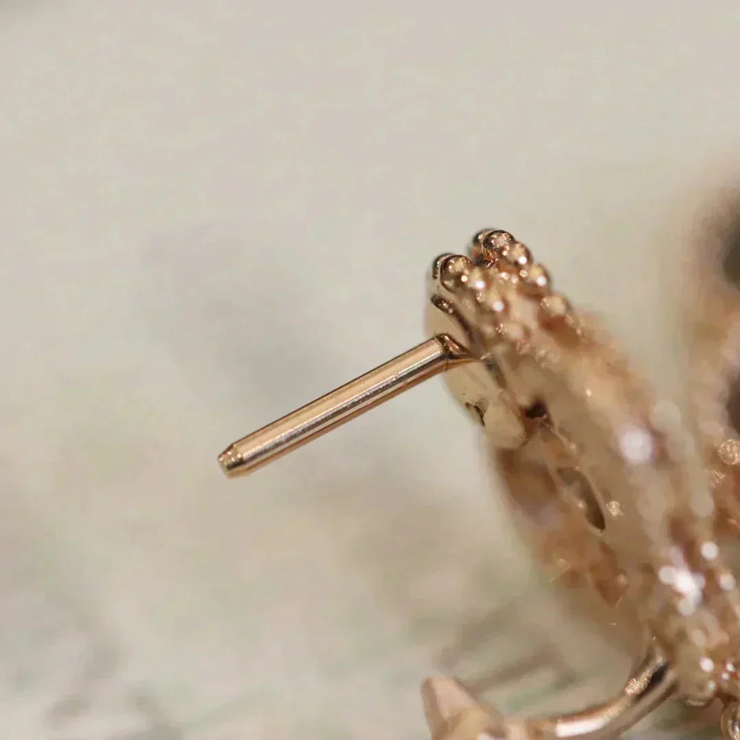 [LUXORA]CLOVER MEDIUM 1 MOTIFS FUll DIAMOND EARRINGS