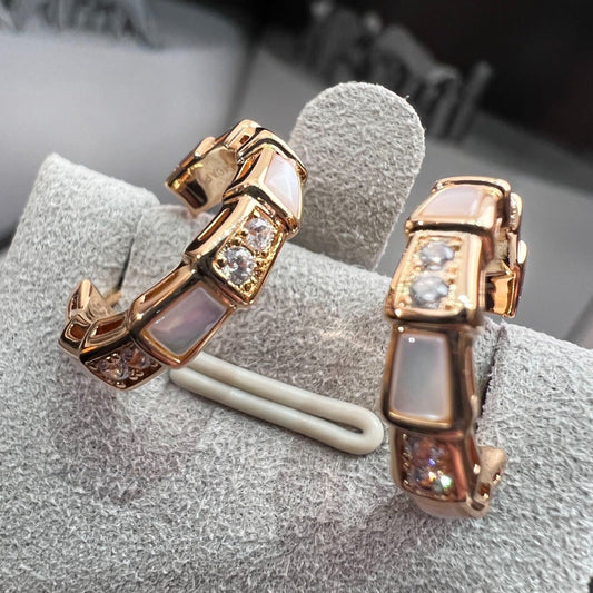 [LUXORA]SERPENTI MOP PINK GOLD EARRINGS