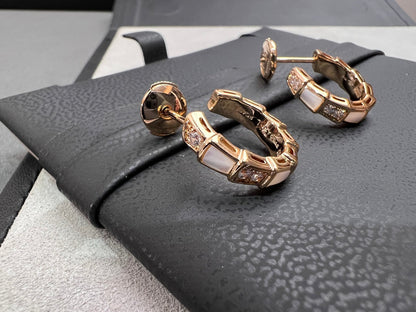 [LUXORA]SERPENTI MOP PINK GOLD EARRINGS