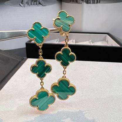 [LUXORA]CLOVER MALACHITE 3 MOTIFS GOLD