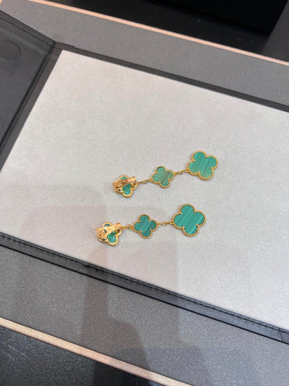 [LUXORA]CLOVER MALACHITE 3 MOTIFS GOLD