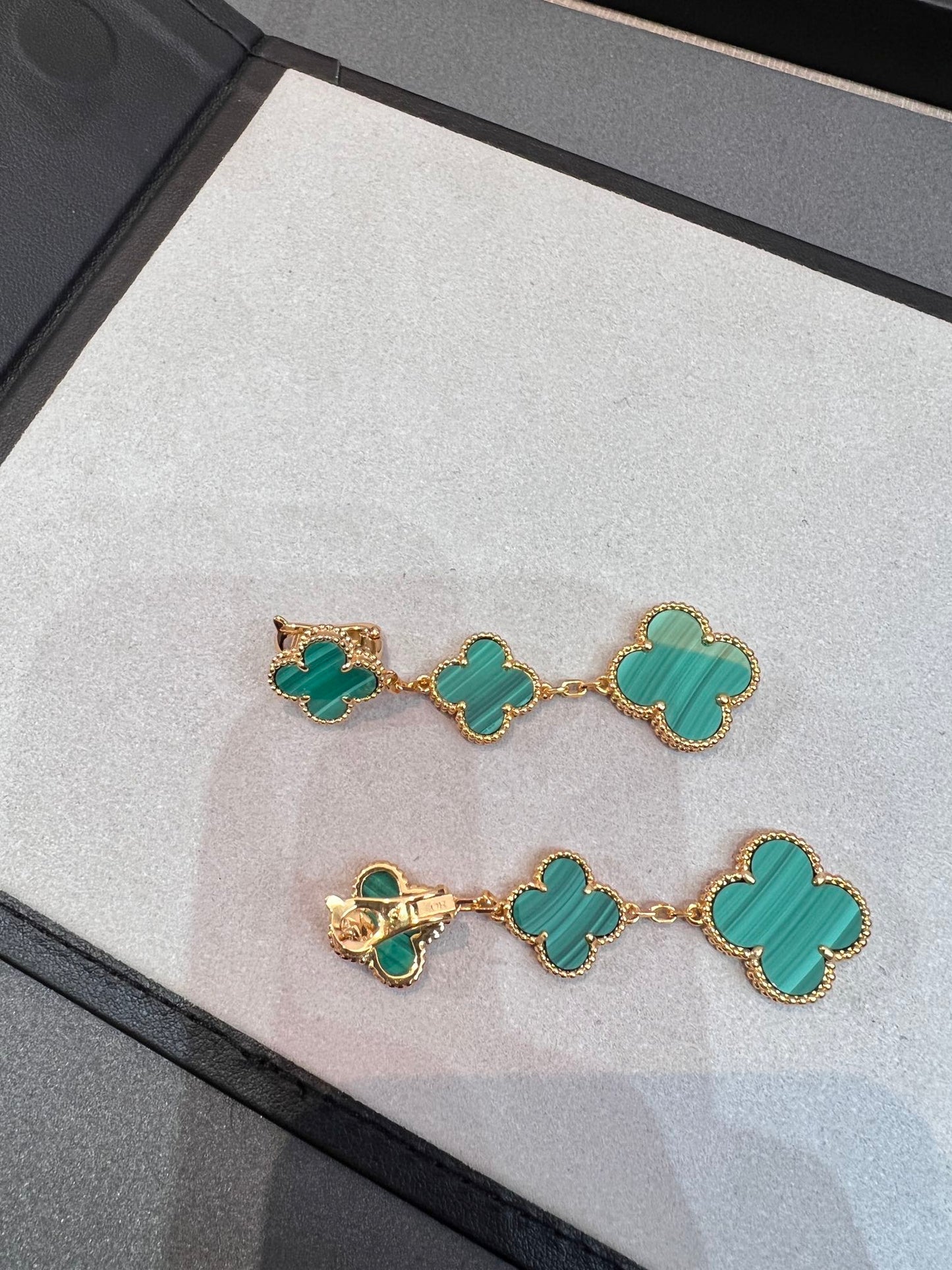 [LUXORA]CLOVER MALACHITE 3 MOTIFS GOLD