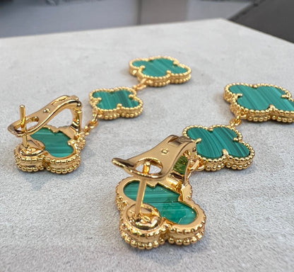 [LUXORA]CLOVER MALACHITE 3 MOTIFS GOLD