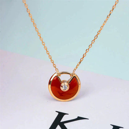 [LUXORA]AMULETTE GOLD CARNELIAN ONYX NECKLACE