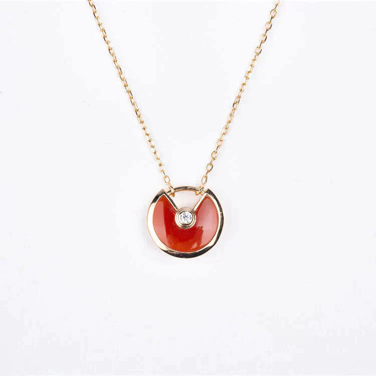 [LUXORA]AMULETTE GOLD CARNELIAN ONYX NECKLACE