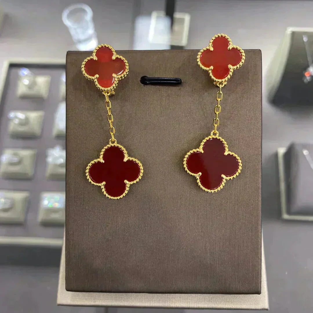 [LUXORA]CLOVER 2 MOTIFS  EARRINGS (MULTIPLE CHOICESC