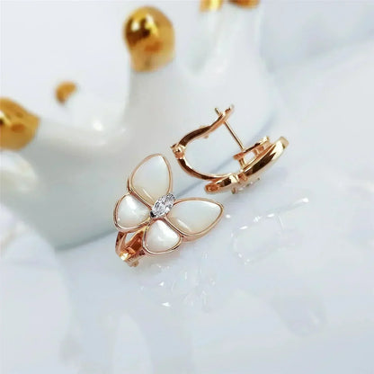 [LUXORA]BUTTERFLY MOP DIAMOND EARRINGS