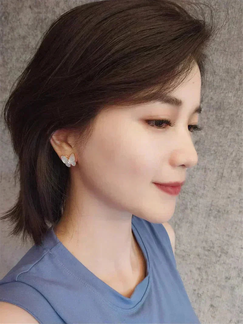 [LUXORA]BUTTERFLY MOP DIAMOND EARRINGS