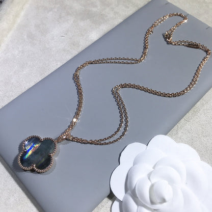 [LUXORA]CLOVER 25MM GOLD DARK MOP BIG CLOVER NECKLACE