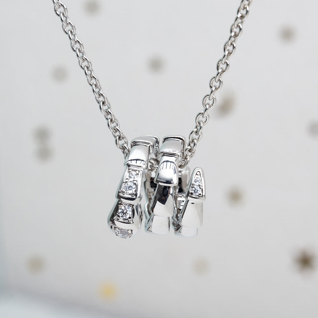 [LUXORA]SERPENTI SILVER NECKLACE DIAMOND