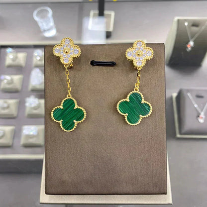 [LUXORA]CLOVER  2 MOTIFS  DIAMOND  EARRINGS (MULTIPLE CHOICESç´