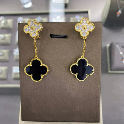 [LUXORA]CLOVER  2 MOTIFS  DIAMOND  EARRINGS (MULTIPLE CHOICESç´