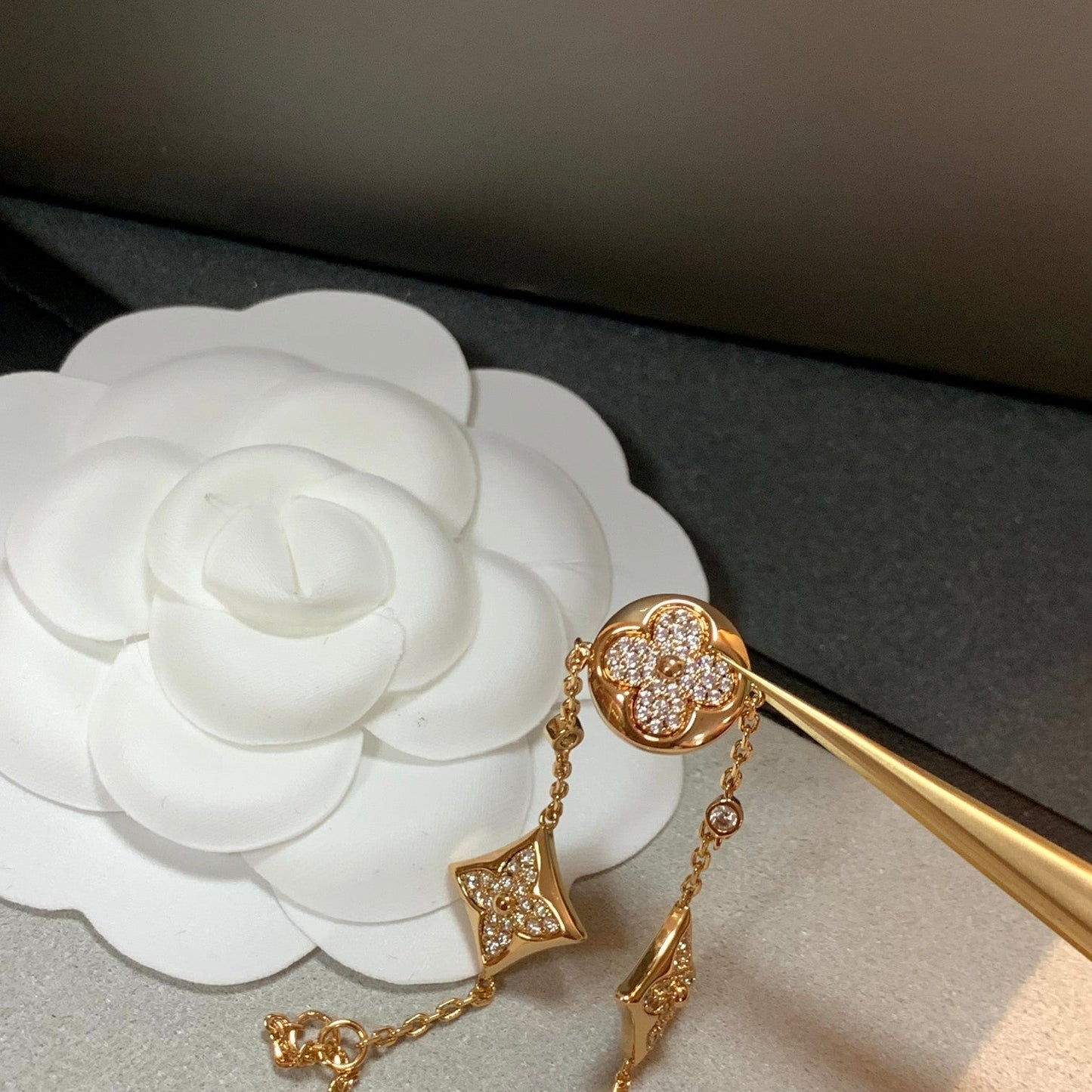 [LUXORA]STAR AND SUN 4 MOTIFS GOLD DIAMONDS BRACELET