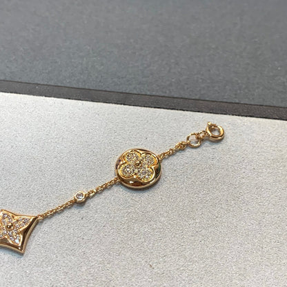 [LUXORA]STAR AND SUN 4 MOTIFS GOLD DIAMONDS BRACELET