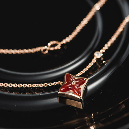 [LUXORA]STAR NECKLACE PINK GOLD 1 DIAMOND