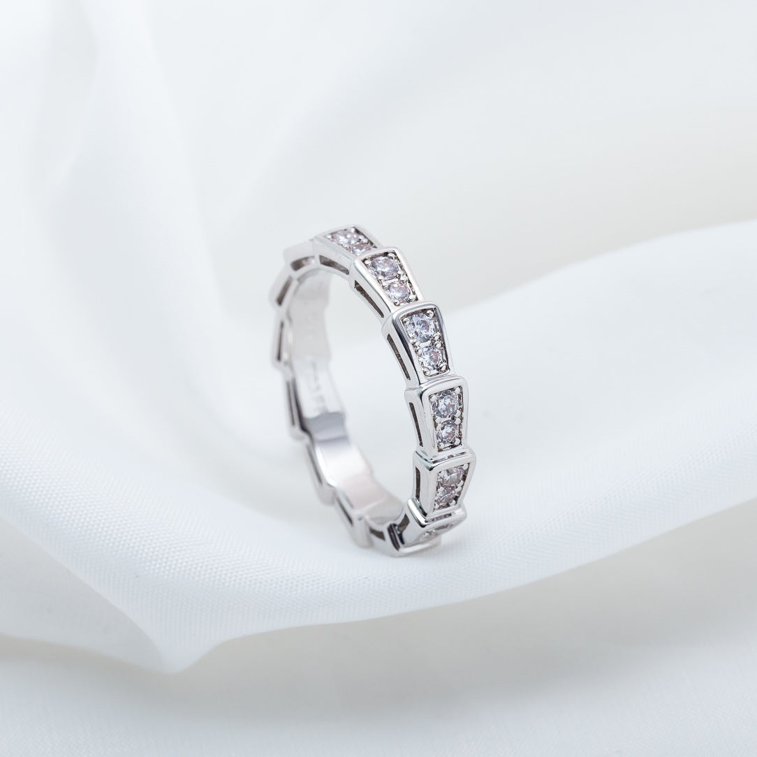 [LUXORA]SERPENTI RING SILVER DIAMOND PAVED 3MM