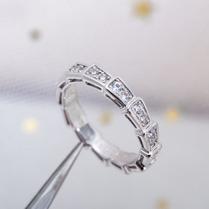 [LUXORA]SERPENTI RING SILVER DIAMOND PAVED 3MM