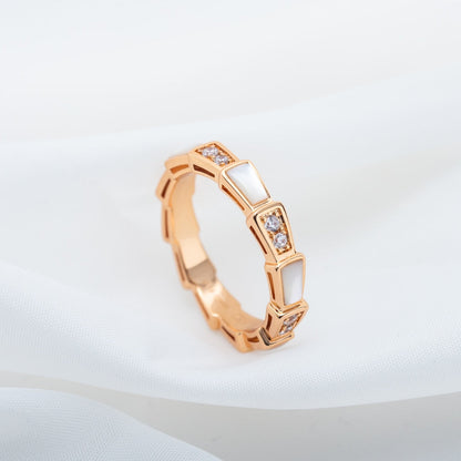 [LUXORA]SERPENTI RING PINK GOLD DIAMOND MOP 3MM