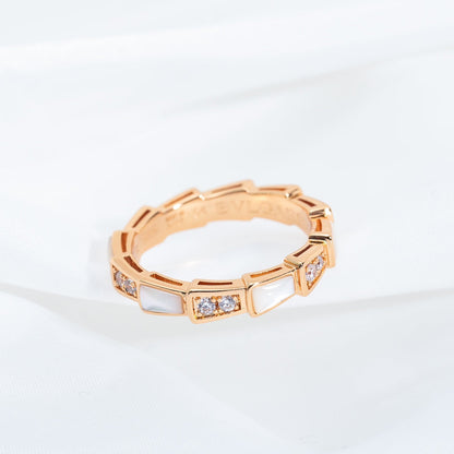 [LUXORA]SERPENTI RING PINK GOLD DIAMOND MOP 3MM