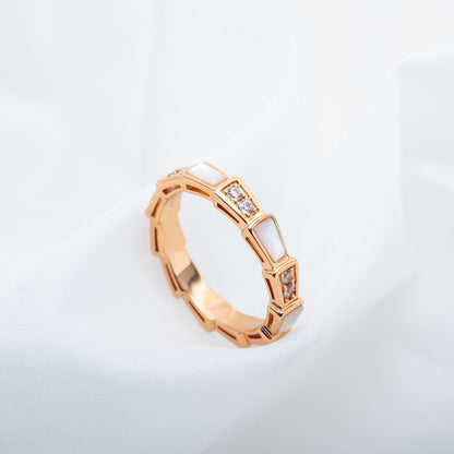 [LUXORA]SERPENTI RING PINK GOLD DIAMOND MOP 3MM