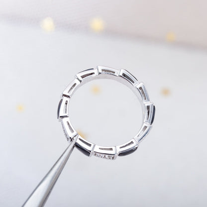 [LUXORA]SERPENTI RING SILVER  DIAMOND BLACK MOP 3MM