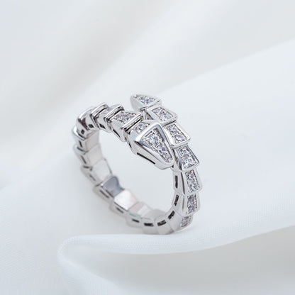 [LUXORA]SERPENTI RING SILVER DIAMOND PAVED 4MM