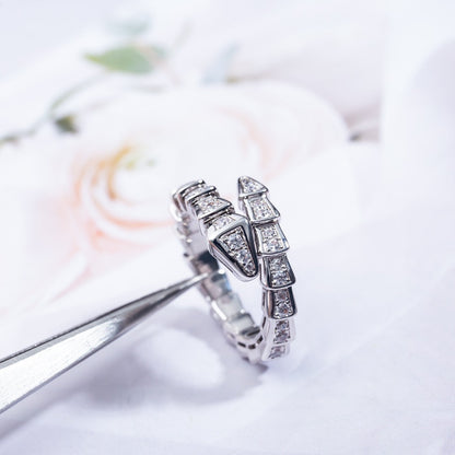 [LUXORA]SERPENTI RING SILVER DIAMOND PAVED 4MM