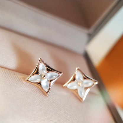 [LUXORA]STAR MOP PINK GOLD EARRINGS