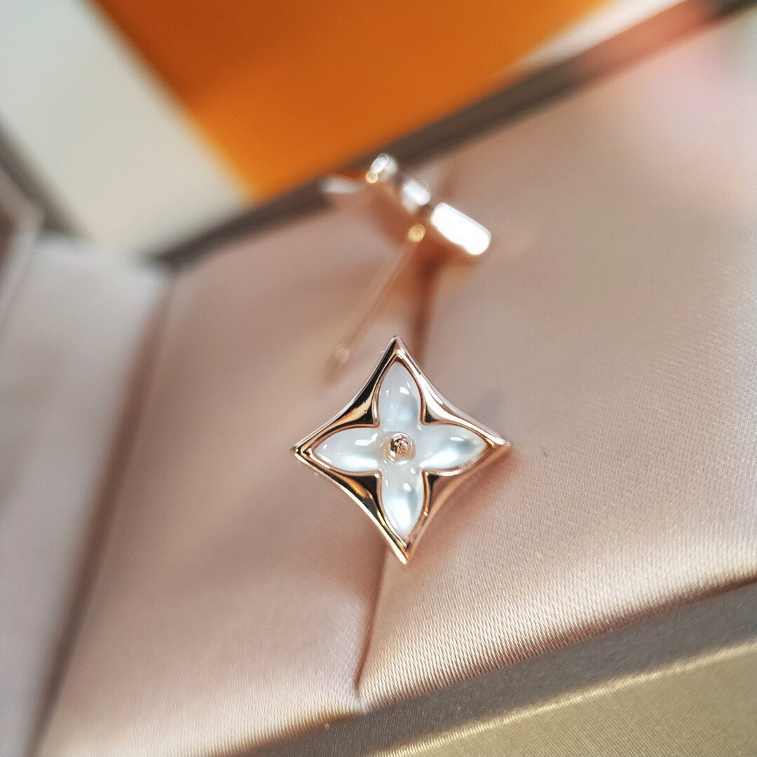 [LUXORA]STAR MOP PINK GOLD EARRINGS
