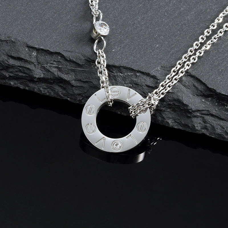 [LUXORA]LOVE NECKLACE 16MM 2 DIAMONDS