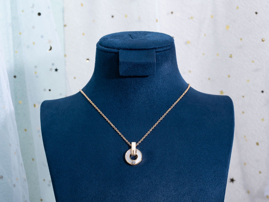[LUXORA]GARI NECKLACE PINK GOLD MOP
