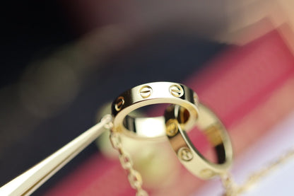 [LUXORA]LOVE NECKLACE DOUBLE RING GOLD
