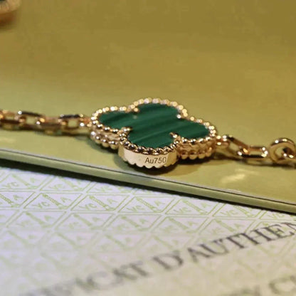 [LUXORA] CLOVER 5 MOTIF MALACHITE BRACELET COLLECTION