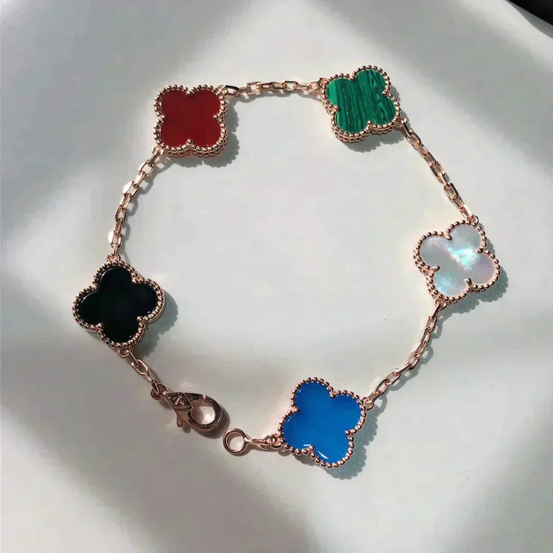 [LUXORA]CLOVER 5 MOTIFS MULTICOLOR BRACELET