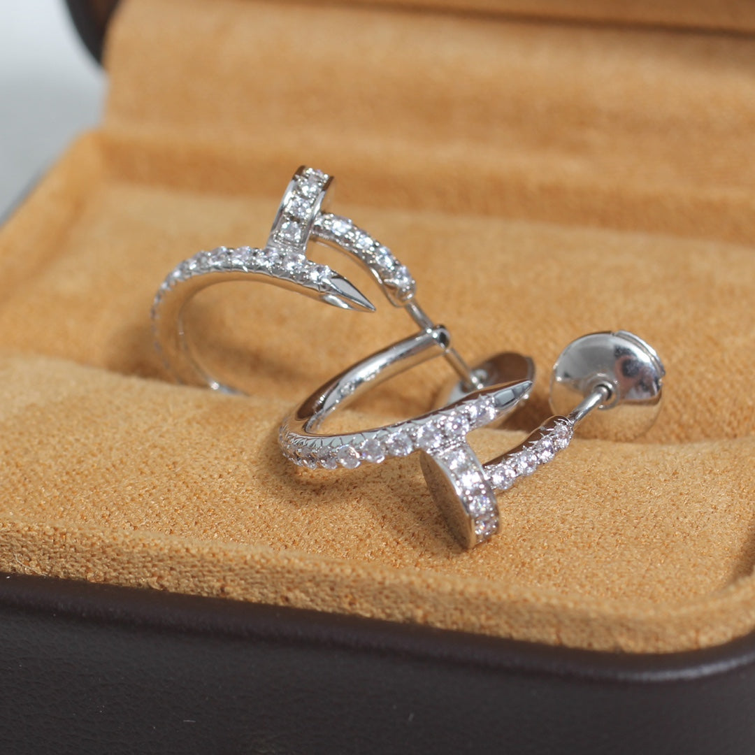 [LUXORA]JUSTE EARRINGS 12.75MM SILVER DIAMOND