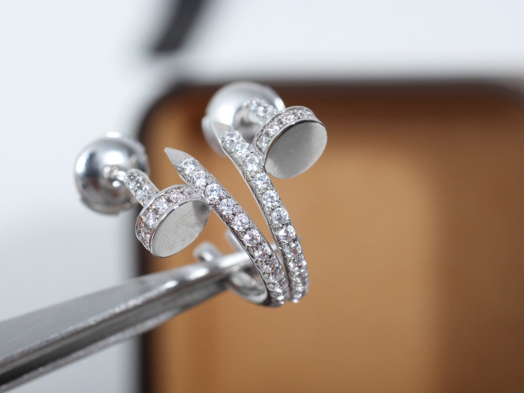 [LUXORA]JUSTE EARRINGS 12.75MM SILVER DIAMOND