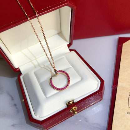 [LUXORA]JUSTE NECKLACE GOLD RED DIAMONDS