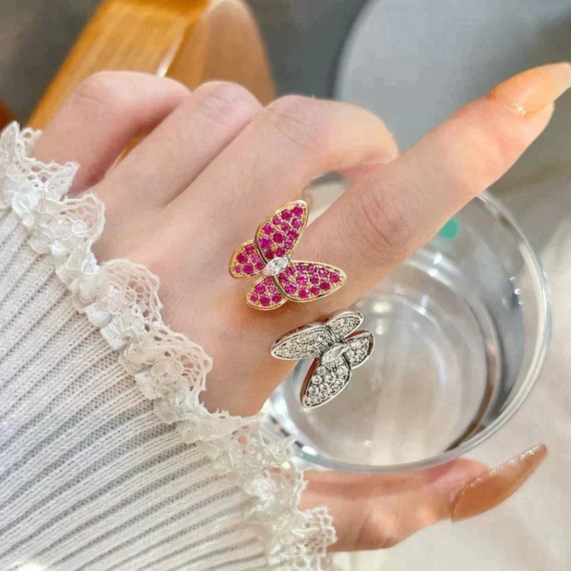 [LUXORA]TWIN BUTTERFLY DIAMOND RING