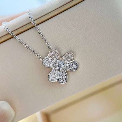 [LUXORA]CLOVER DIAMOND NECKLACE SILVER