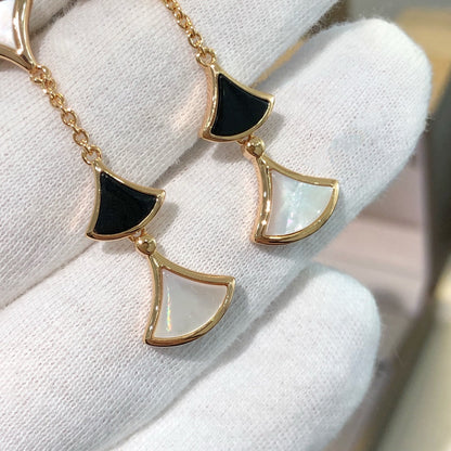 [LUXORA]DREAM EARRINGS 3 MOTIFS ONYX MOP PINK GOLD