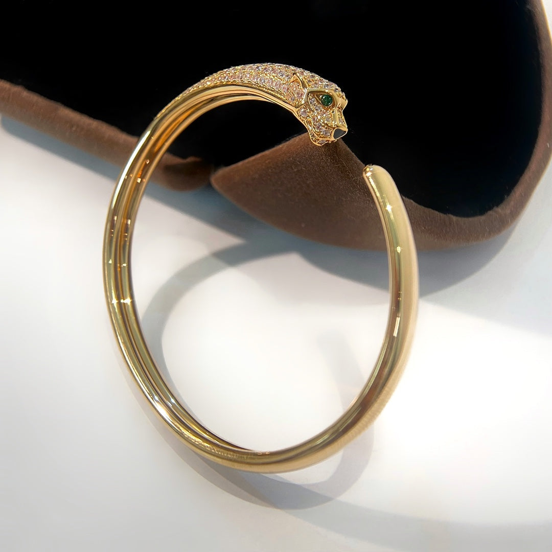 [LUXORA]PANTHERE GOLD DIAMOND OPEN BRACELET