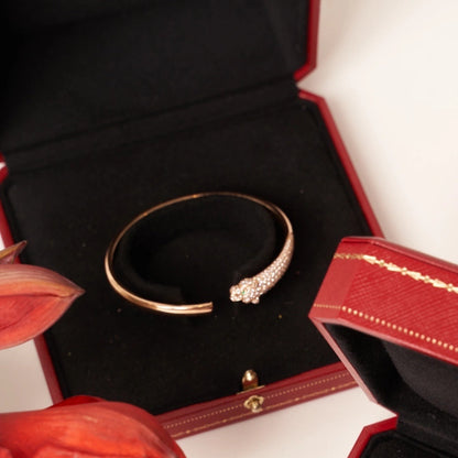 [LUXORA]PANTHERE ROSE GOLD DIAMOND OPEN BRACELET