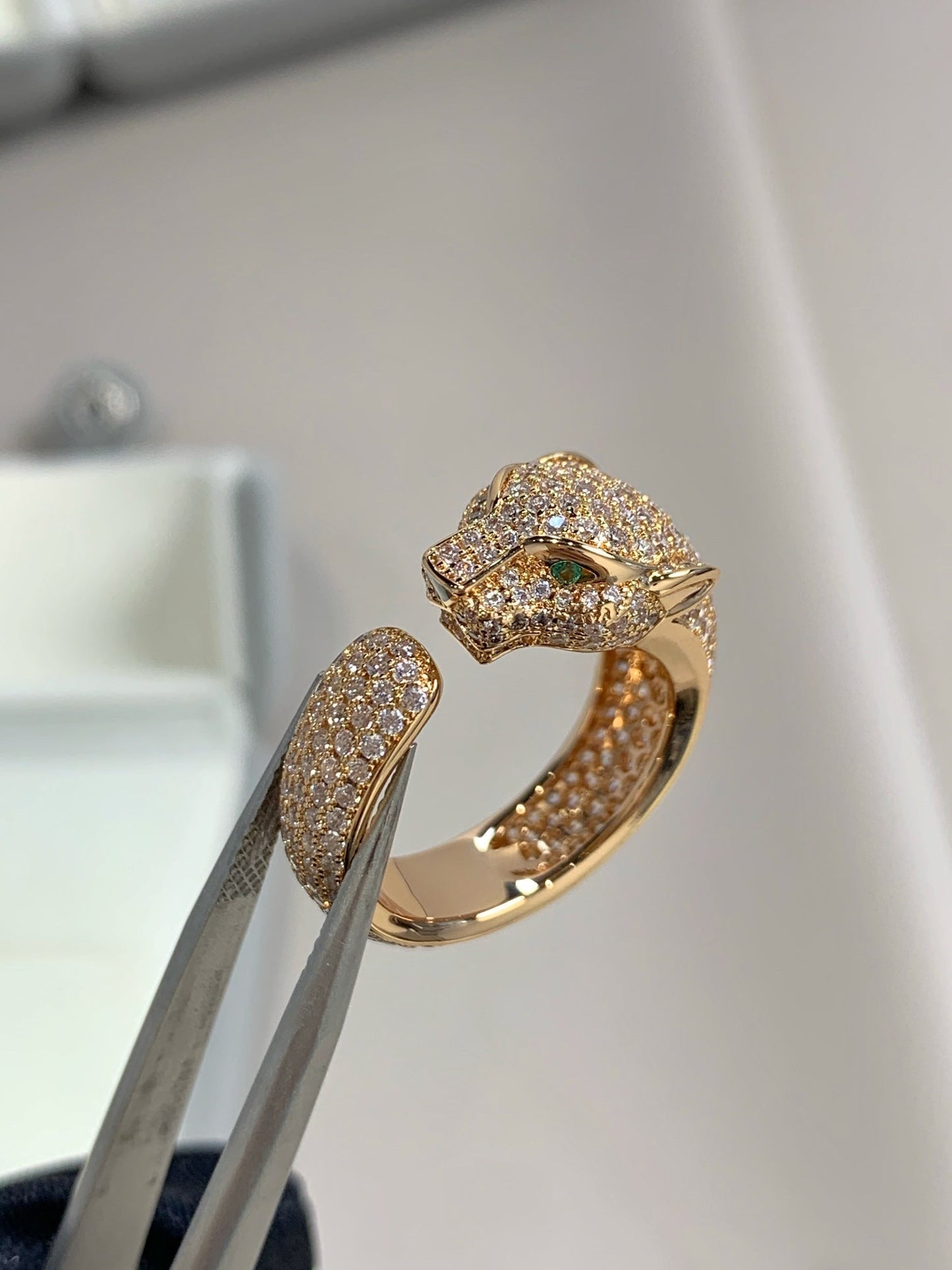 [LUXORA]PANTHERE PINK GOLD DIAMOND RING